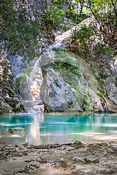 Waterfall Sentonina Staza on Sentonas trail between Rabac and Labin
