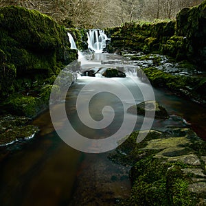 Waterfall at Sgwd Isaf Clun-Gwyn