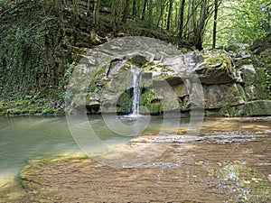 Waterfall in a small river. Paradise place.