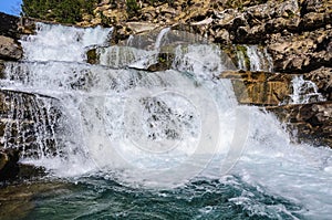 Waterfall in spring in Ordesa Valley, Aragon, Spain