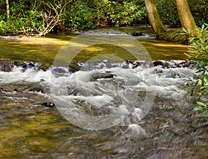 Waterfall in Standing Stone Creek At Alan Seeger Picnic Area, Huntingdon County, Pennsylvania, USA.