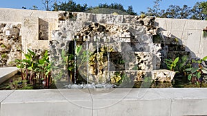 Waterfall stone fountain