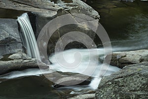 Waterfall in Sugar River, Newport, New Hampshire, long exposure.