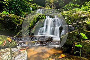 Waterfall in summer forest at Kao-Ta-Klub Nationnal pack in Sa