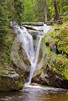 Waterfall of Szklarka river in Giant Mountains