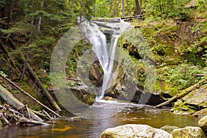 Waterfall of Szklarka river in Giant Mountains