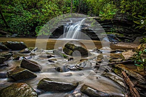 Waterfall in Table Rock State Park near Greenville South Carolina