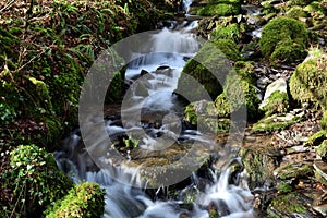 Waterfall at Tarr steps in Devon