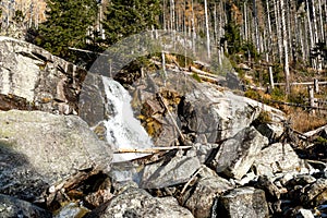 Waterfall in Tatra mountain, Slovakia - Studenovodsky.