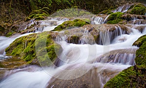 Waterfall of the Toberi­a. The Toberia waterfall is located in the mountain range of Entzia, Andoin, Araba