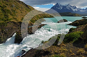 Waterfall in the Torres del Paine photo