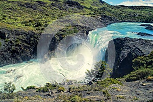 Waterfall in Torres del Paine