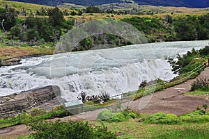 Waterfall in Torres del Paine National Park, Patagonia, Chile