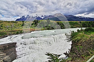 Waterfall in Torres del Paine National Park, Patagonia, Chile