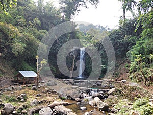 Waterfall Tourist Photos with Green atmosphere