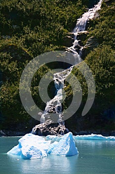 Waterfall in the Tracy Arm fjord