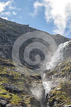 Waterfall and bridge