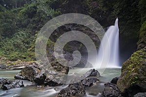 Waterfall in a tropical garden