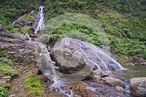 Waterfall in a tropical garden