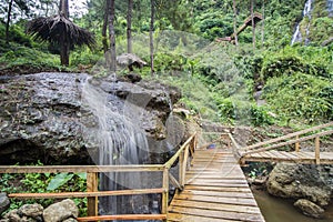 Waterfall in a tropical garden