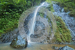 Waterfall in a tropical garden