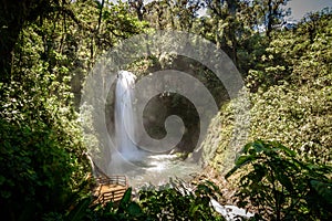 Waterfall in tropical garden in Costa Rica