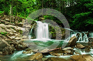 Waterfall in the Ukrainian Carpathians
