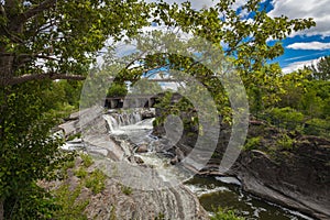 waterfall under a bridge in Ottawa