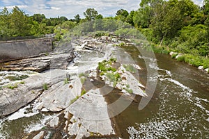 waterfall under a bridge in Ottawa