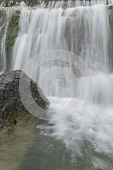 A Waterfall at the Upper Bull Creek Greenbelt, Austin, Texas