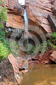 Waterfall, Upper Emerald Pool, Zion National Park