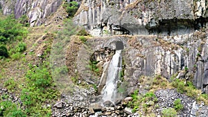 Waterfall at the Urubamba river near Machu Picchu in Peru