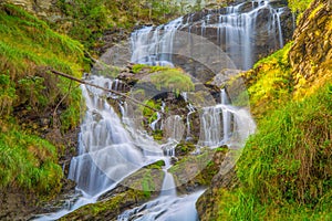 Waterfall in Val D`Aosta, Italy, Lenteney La Salle.