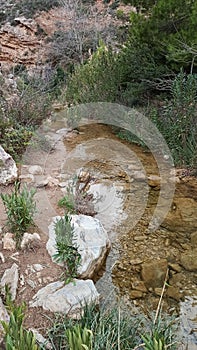 Waterfall Valanaris in Ntrafi, Penteli, Attica, Greece