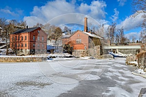 Waterfall in Vanhankaupunginkoski and old power station, Helsinki