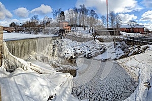 Waterfall in Vanhankaupunginkoski and old power station, Helsinki
