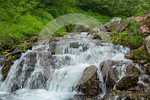 Waterfall in Vatchkazhets valley former volcano field, Kamchatka