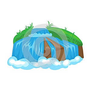 Waterfall vector icon.Cartoon vector icon isolated on white background waterfall.