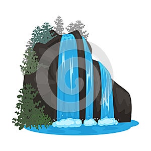 Waterfall vector icon.Cartoon vector icon isolated on white background waterfall.