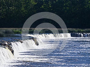 Waterfall Ventas Rumba on river Venta at Kuldiga, Latvia, selective focus photo