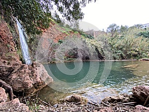 Waterfall of Vigario in the village of Alte in Algarve region, Portugal