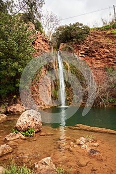 Waterfall of Vigario in the village of Alte in Algarve region, Portugal