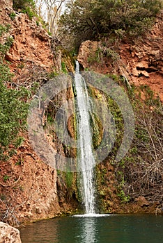 Waterfall of Vigario in the village of Alte in Algarve region, Portugal