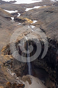 Waterfall of a water from the high vocano