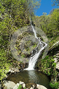 Waterfall. Waterfall Seimeira Santa Eulalia de Oscos. Copy space