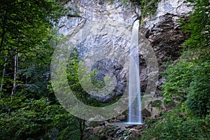 Waterfall Wildensteiner Wasserfall on mountain Hochobir in Gallicia, Carinthia, Austria photo