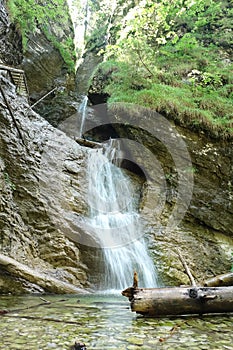 Waterfall in wood.