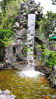 Waterfall at Wun Chuen Sin Kwoon in Hong Kong