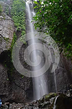 Waterfall & x28;called curug in sundanese west java language& x29;located at Jawa Barat photo