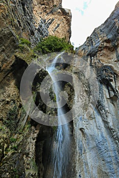 Waterfall in Nor Yauyos-Cochas nature reserve, Peru photo